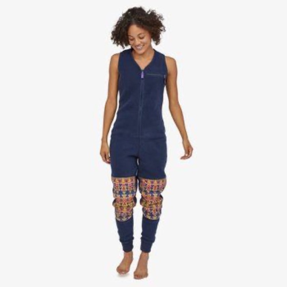 Patagonia Women’s Synchilla Patched Jumpsuit medium fleece long-johns